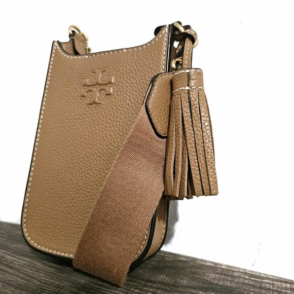 NWOT Tory Burch Beige Thea Leather Cellphone Crossbody - Picture 6 of 9